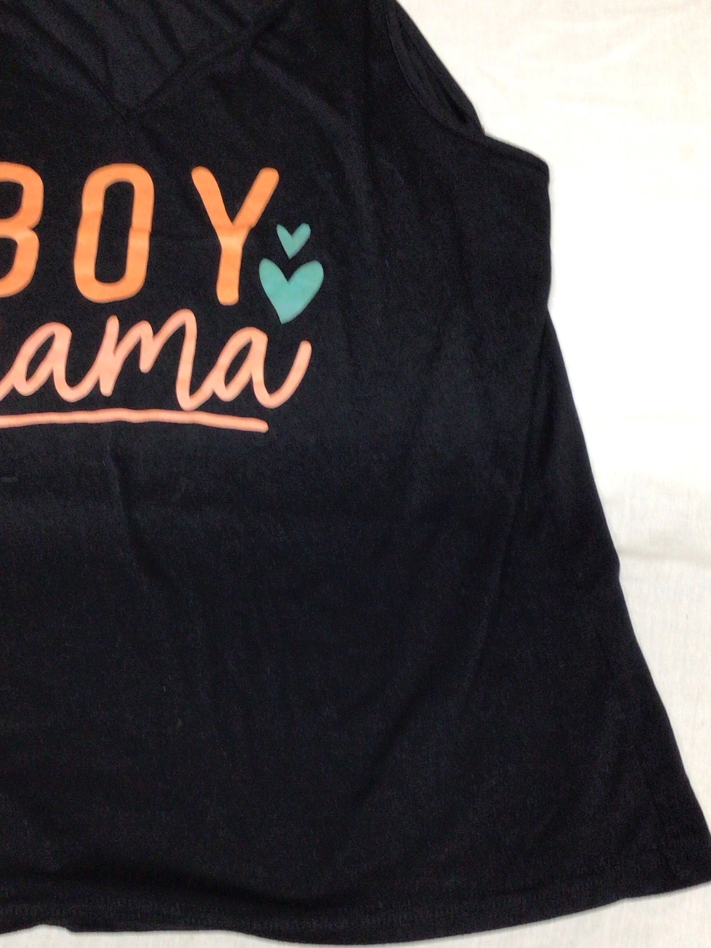 Source Unknown Black Tank Top with Coral and Teal Print - Picture 3 of 9